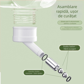 Sticlă de apă pentru hamster cu mecanism cu bilă rulantă, automată, transparentă, anti-scurgere (Material: PP+PC+Oțel inoxidabil; Origine: Shandong; Brand: Chengxi; Produs Nr.: Cloud Water Bottle)