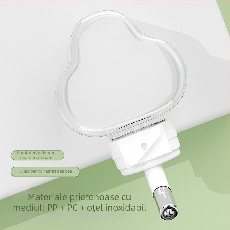 Sticlă de apă pentru hamster cu mecanism cu bilă rulantă, automată, transparentă, anti-scurgere (Material: PP+PC+Oțel inoxidabil; Origine: Shandong; Brand: Chengxi; Produs Nr.: Cloud Water Bottle)