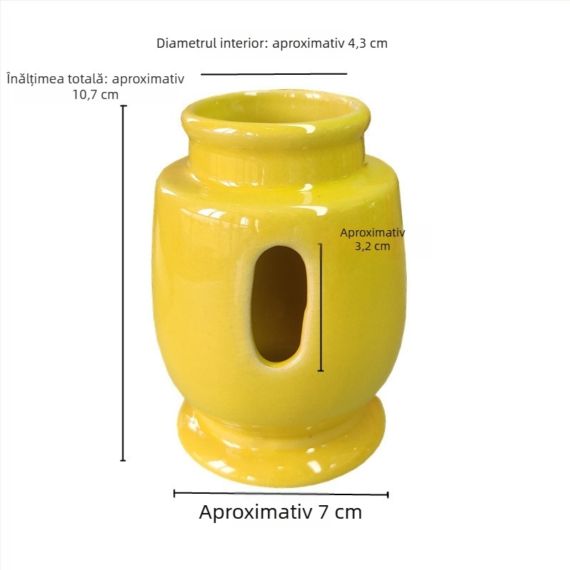 Hamster – sticlă ceramică de apă, bol de hrană și fântână cu bilă pe suport