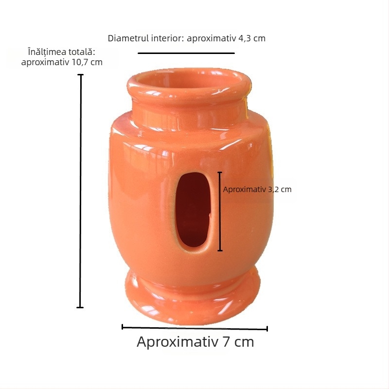 Hamster – sticlă ceramică de apă, bol de hrană și fântână cu bilă pe suport