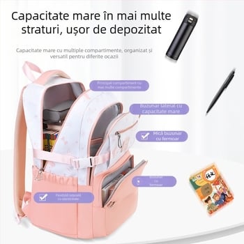Rucsac pentru elevi – material Oxford; respirabil, impermeabil; ultraușor; design de reducere a încărcării; bretele curbate pentru protecția coloanei vertebrale