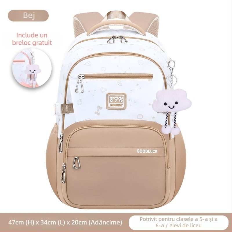 Rucsac pentru elevi – material Oxford; respirabil, impermeabil; ultraușor; design de reducere a încărcării; bretele curbate pentru protecția coloanei vertebrale