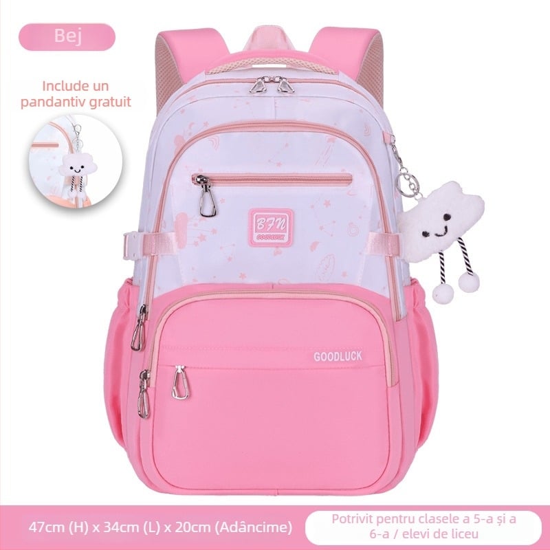 Rucsac pentru elevi – material Oxford; respirabil, impermeabil; ultraușor; design de reducere a încărcării; bretele curbate pentru protecția coloanei vertebrale
