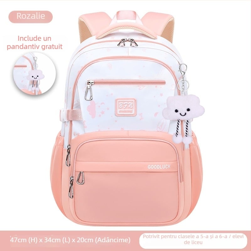 Rucsac pentru elevi – material Oxford; respirabil, impermeabil; ultraușor; design de reducere a încărcării; bretele curbate pentru protecția coloanei vertebrale