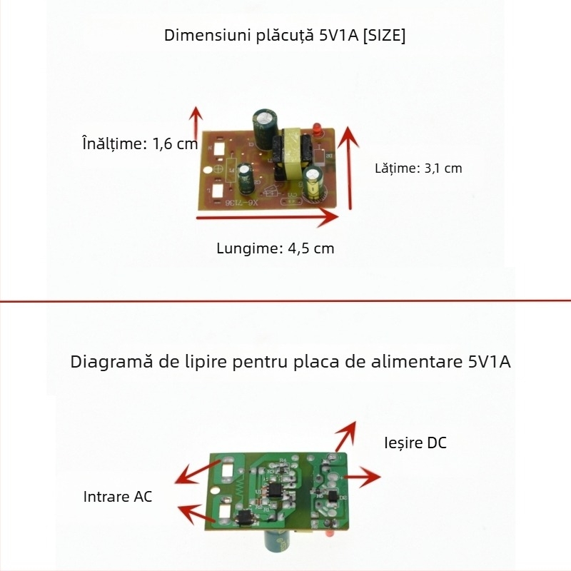 Adaptor de alimentare cu comutare cu izolare a modulului încorporat, intrare AC 110/220V, ieșire DC 5V 1–4A