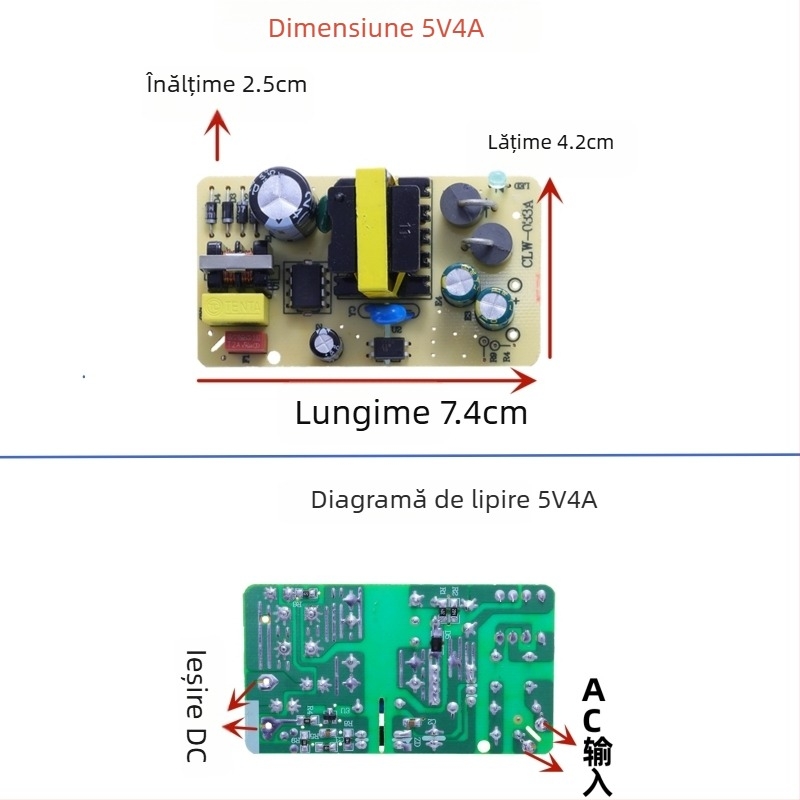 Adaptor de alimentare cu comutare cu izolare a modulului încorporat, intrare AC 110/220V, ieșire DC 5V 1–4A