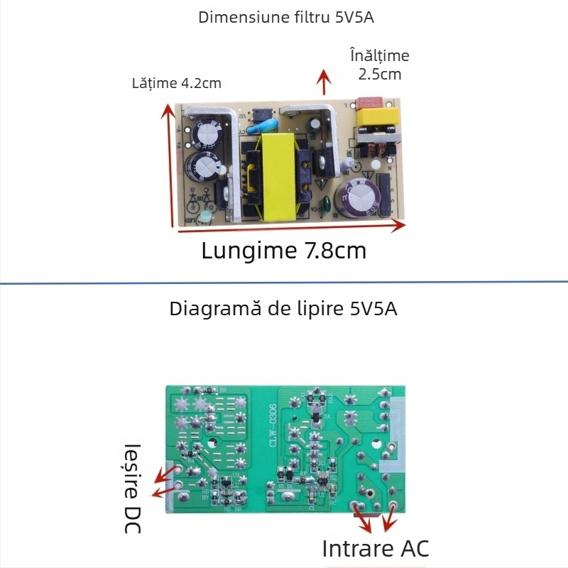 Adaptor de alimentare cu comutare cu izolare a modulului încorporat, intrare AC 110/220V, ieșire DC 5V 1–4A