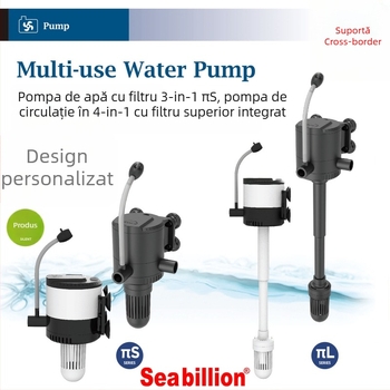 Haiyi pompă submersibilă pentru acvariu, cu filtru și aerare — design vertical, 3-in-1, greutate 0,375 kg