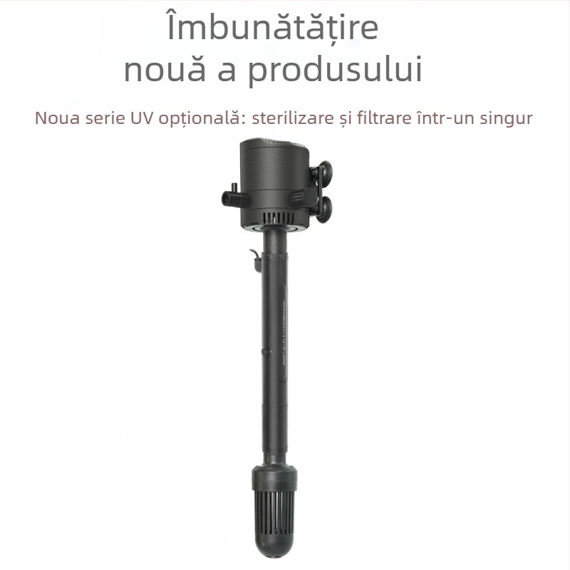 Haiyi pompă submersibilă pentru acvariu, cu filtru și aerare — design vertical, 3-in-1, greutate 0,375 kg