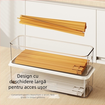 Cutie de depozitare pentru paste – plastic, portabilă, etanșare prin vid, stil simplu, brand Super Celebration