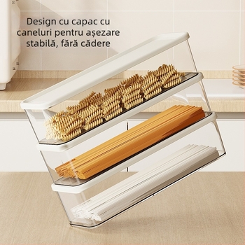 Cutie de depozitare pentru paste – plastic, portabilă, etanșare prin vid, stil simplu, brand Super Celebration