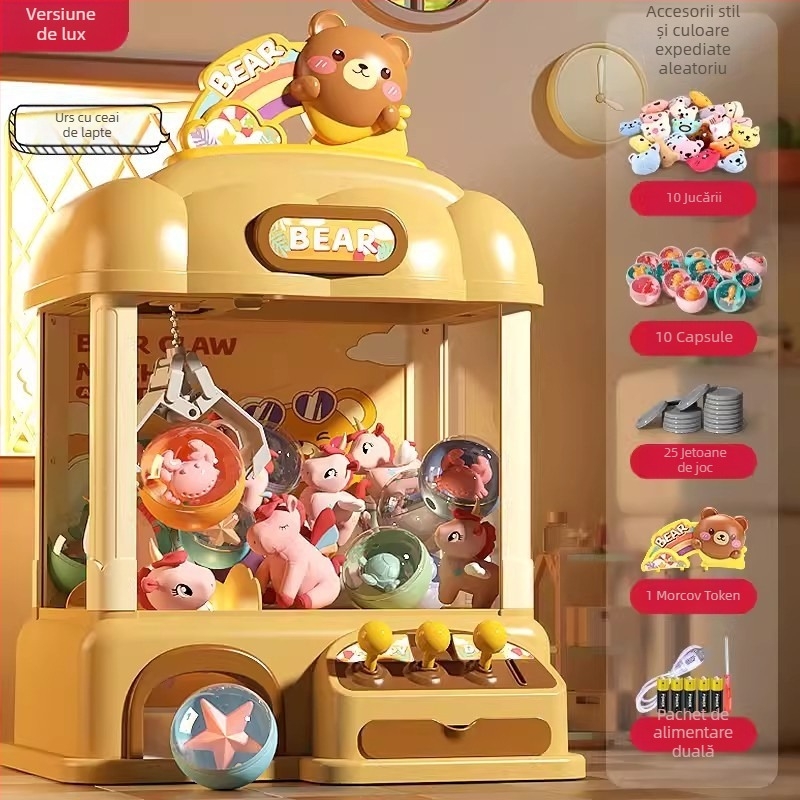 Mașină de prindere simulată pentru copii — joc interactiv cu efecte sonore reale, simulare multi-scenariu, coordonare mână-ochi, certificat 3C