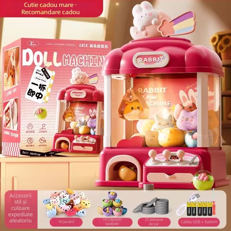 Mașină de prindere simulată pentru copii — joc interactiv cu efecte sonore reale, simulare multi-scenariu, coordonare mână-ochi, certificat 3C