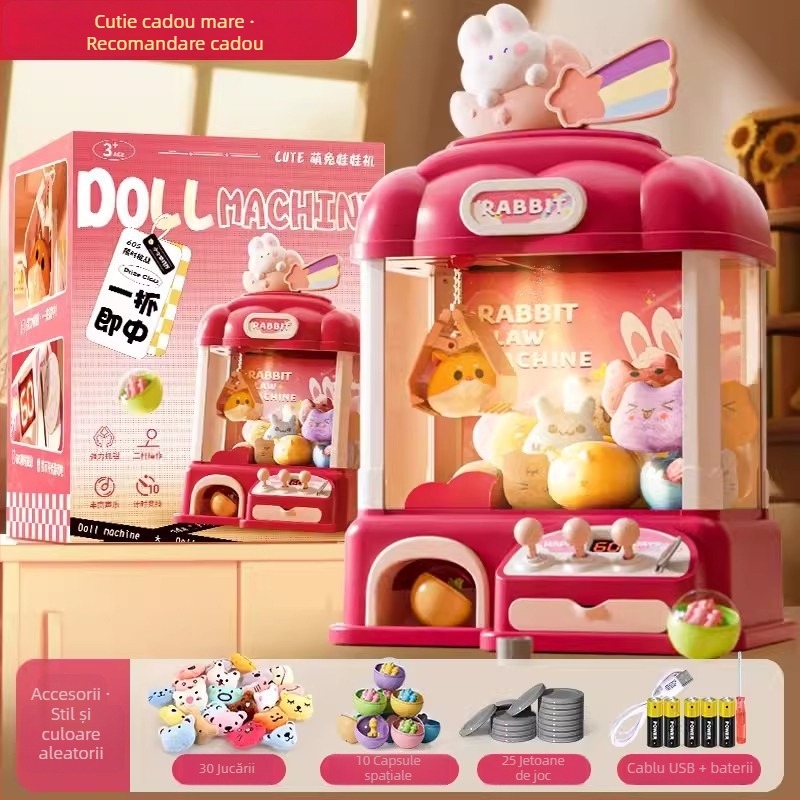 Mașină de prindere simulată pentru copii — joc interactiv cu efecte sonore reale, simulare multi-scenariu, coordonare mână-ochi, certificat 3C