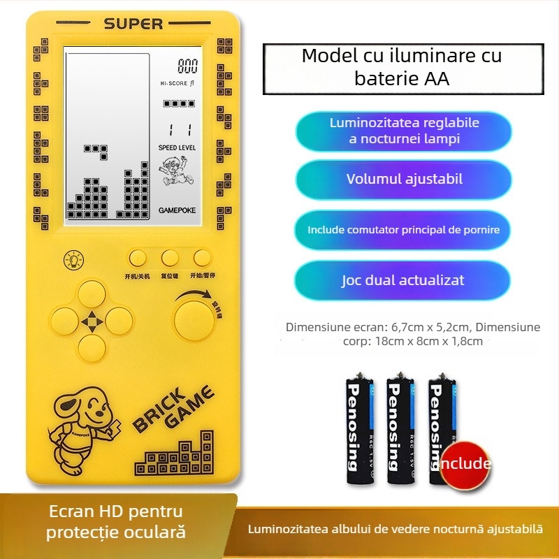 Consolă portabilă Tetris – nouă, pentru un singur jucător, 14+ ani, stil nostalgic retro.