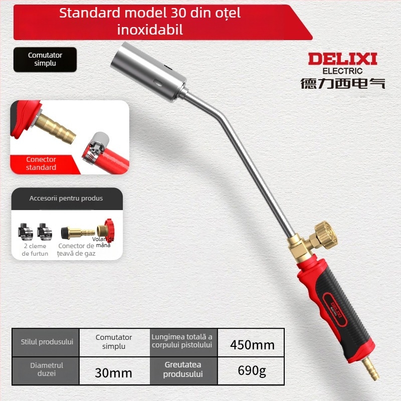 Delixi Electric pistol de spray din oțel inoxidabil pentru pig hair burning și impermeabilizare, dimensiuni variate