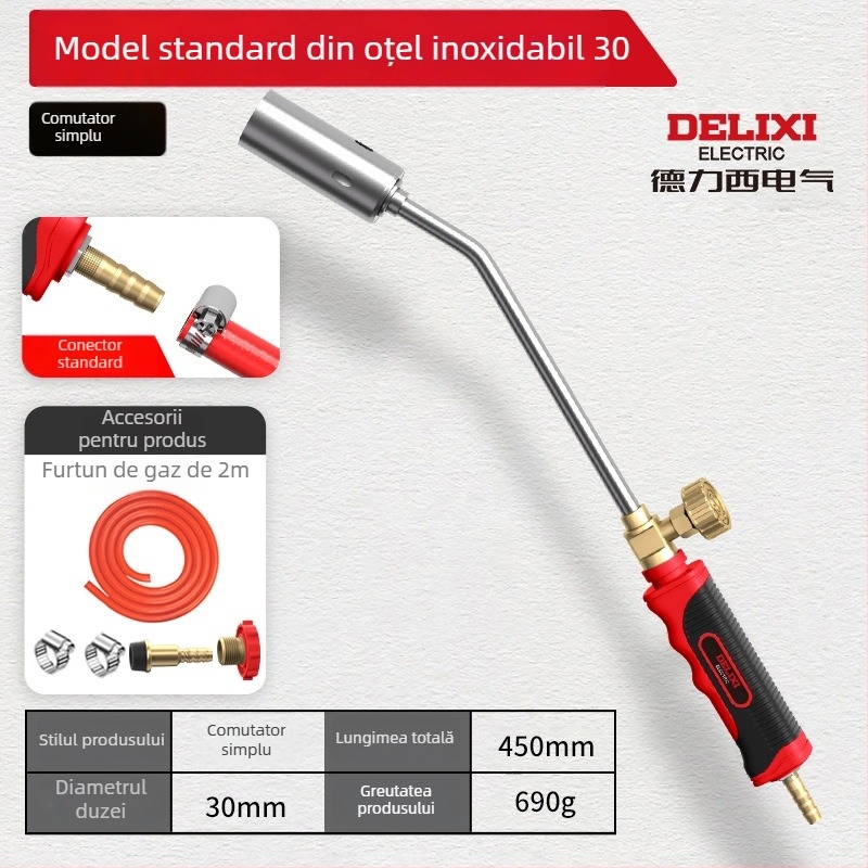 Delixi Electric pistol de spray din oțel inoxidabil pentru pig hair burning și impermeabilizare, dimensiuni variate