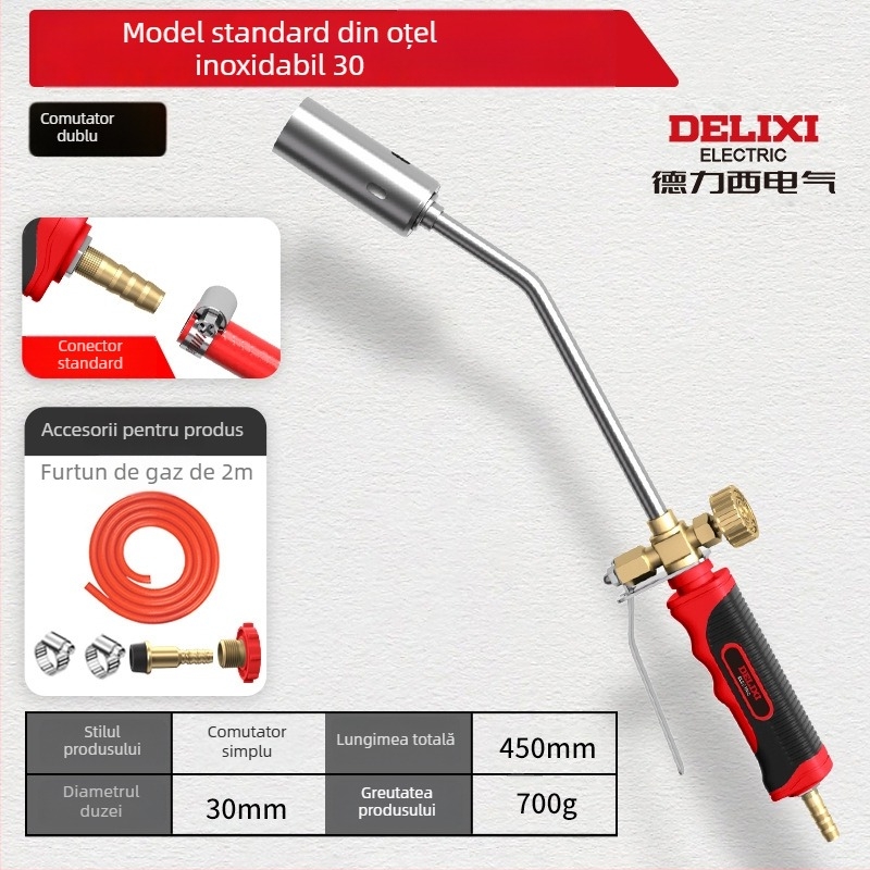 Delixi Electric pistol de spray din oțel inoxidabil pentru pig hair burning și impermeabilizare, dimensiuni variate