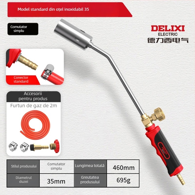 Delixi Electric pistol de spray din oțel inoxidabil pentru pig hair burning și impermeabilizare, dimensiuni variate