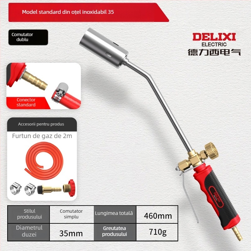 Delixi Electric pistol de spray din oțel inoxidabil pentru pig hair burning și impermeabilizare, dimensiuni variate