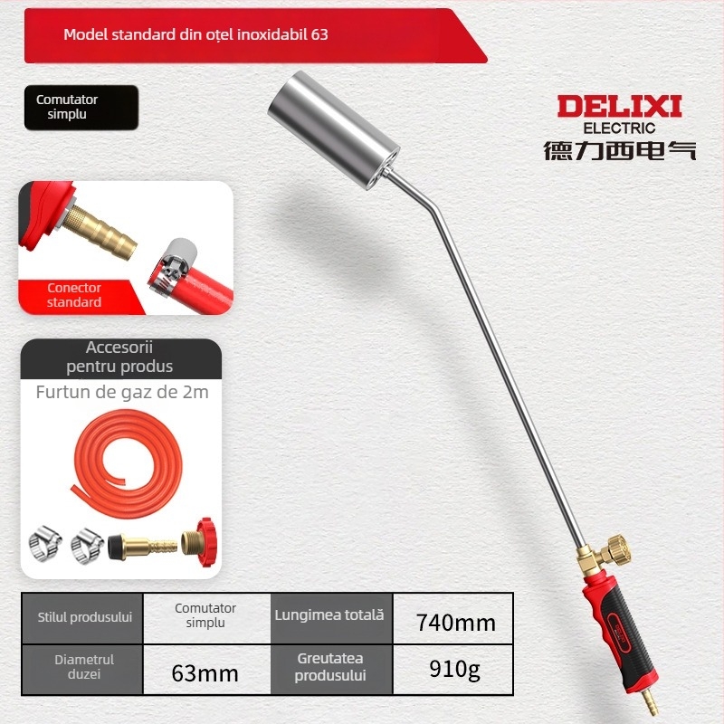 Delixi Electric pistol de spray din oțel inoxidabil pentru pig hair burning și impermeabilizare, dimensiuni variate