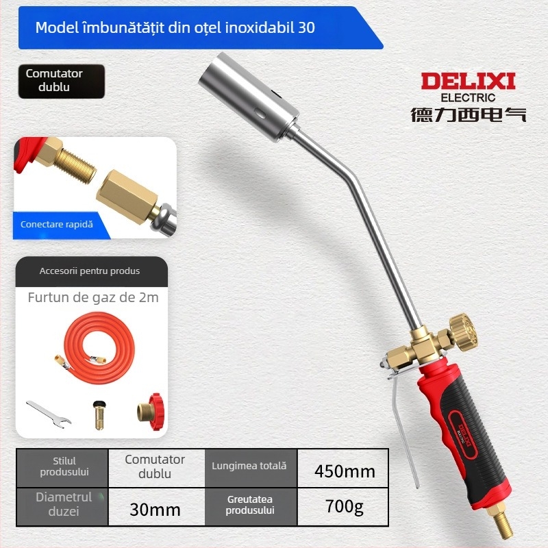 Delixi Electric pistol de spray din oțel inoxidabil pentru pig hair burning și impermeabilizare, dimensiuni variate