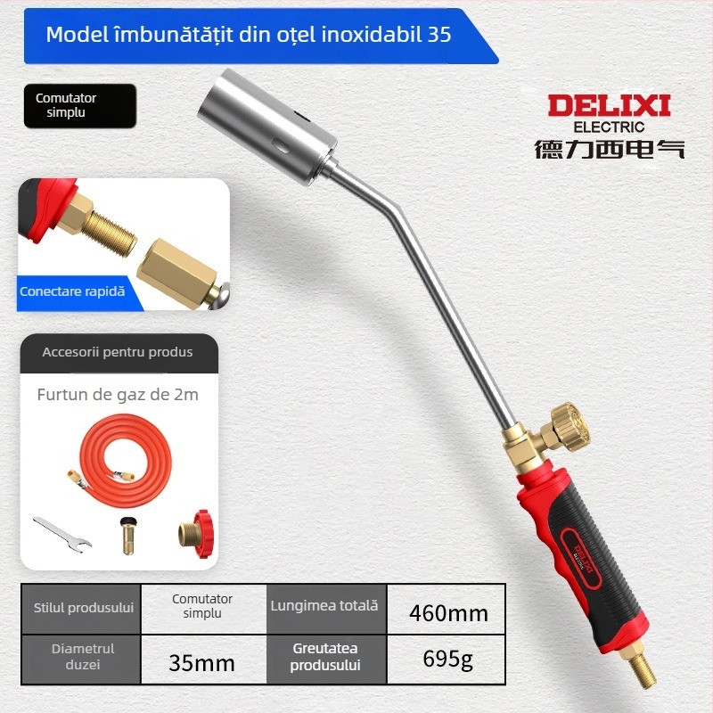 Delixi Electric pistol de spray din oțel inoxidabil pentru pig hair burning și impermeabilizare, dimensiuni variate