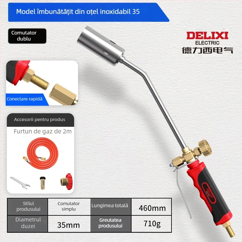 Delixi Electric pistol de spray din oțel inoxidabil pentru pig hair burning și impermeabilizare, dimensiuni variate