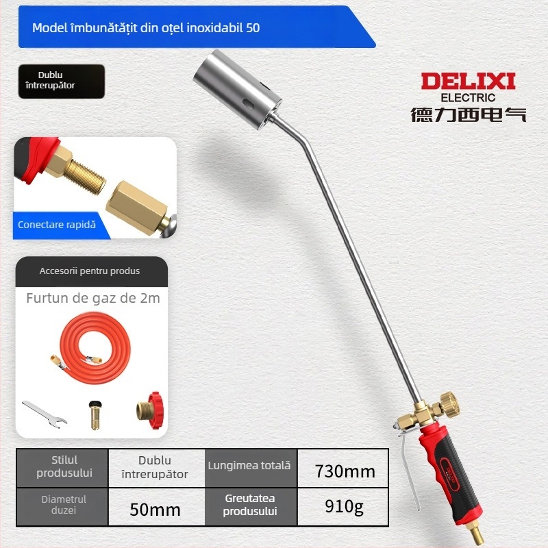 Delixi Electric pistol de spray din oțel inoxidabil pentru pig hair burning și impermeabilizare, dimensiuni variate