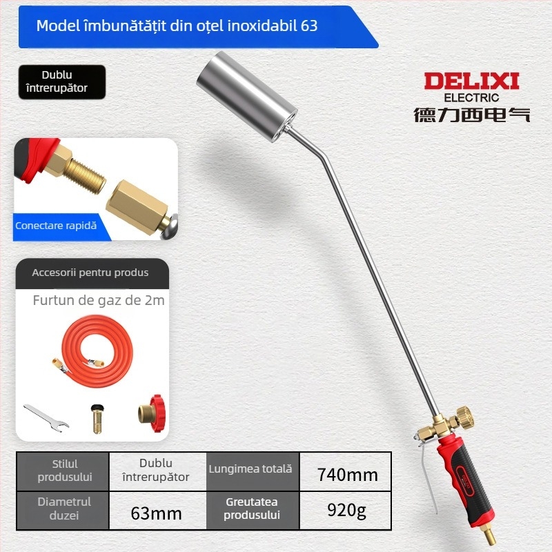 Delixi Electric pistol de spray din oțel inoxidabil pentru pig hair burning și impermeabilizare, dimensiuni variate