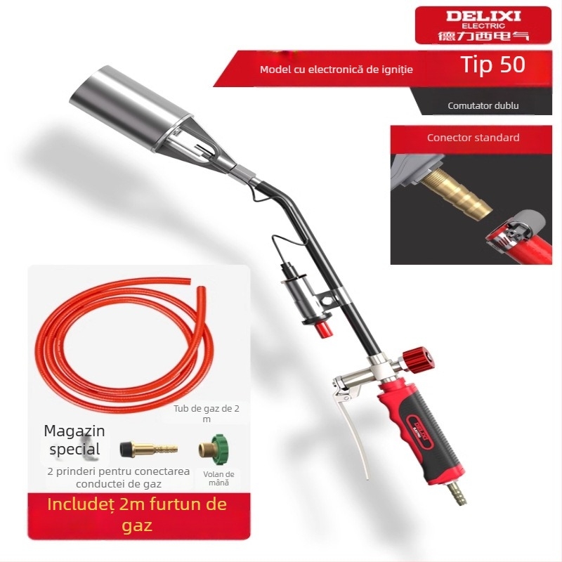 Delixi Electric pistol de spray din oțel inoxidabil pentru pig hair burning și impermeabilizare, dimensiuni variate