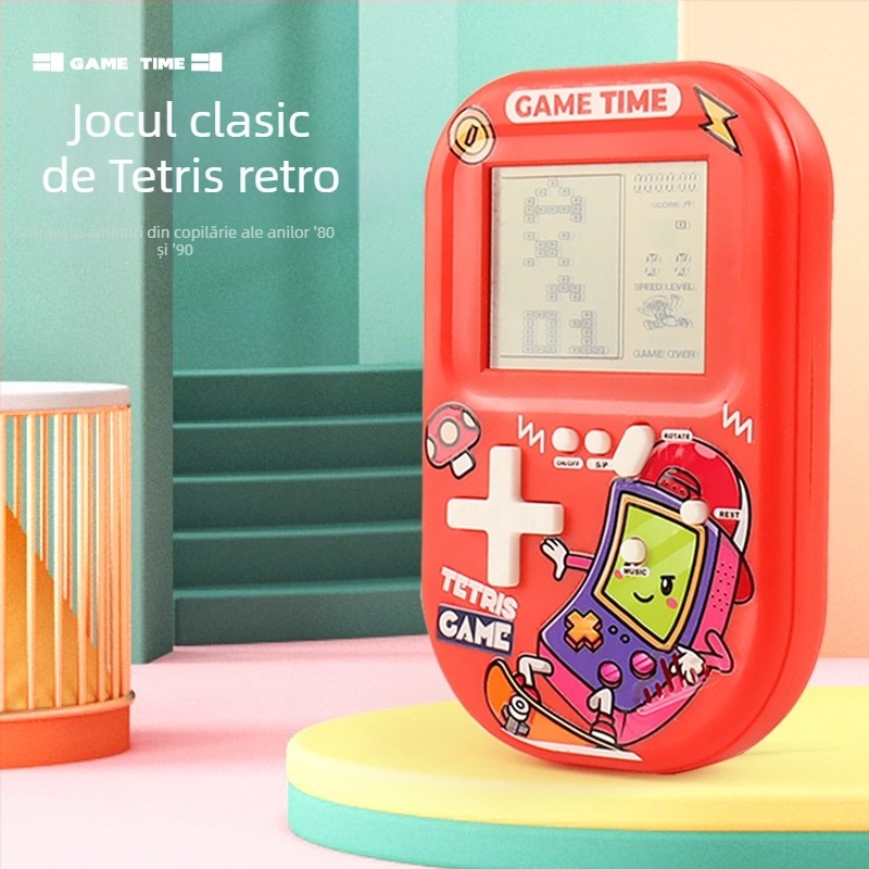 Consolă portabilă Tetris cu software original, stil retro nostalgic, memorie 1GB, pentru un singur jucător