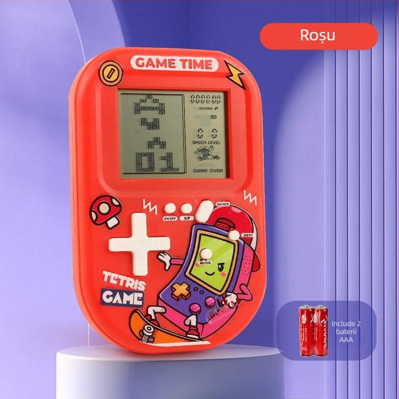 Consolă portabilă Tetris cu software original, stil retro nostalgic, memorie 1GB, pentru un singur jucător
