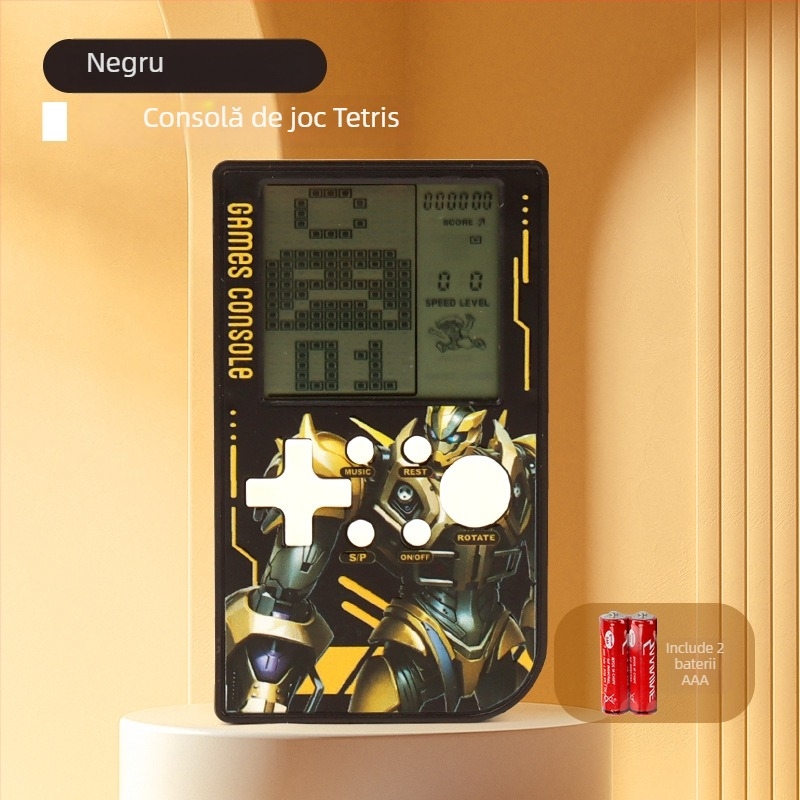 Consolă portabilă Tetris cu software original, stil retro nostalgic, memorie 1GB, pentru un singur jucător