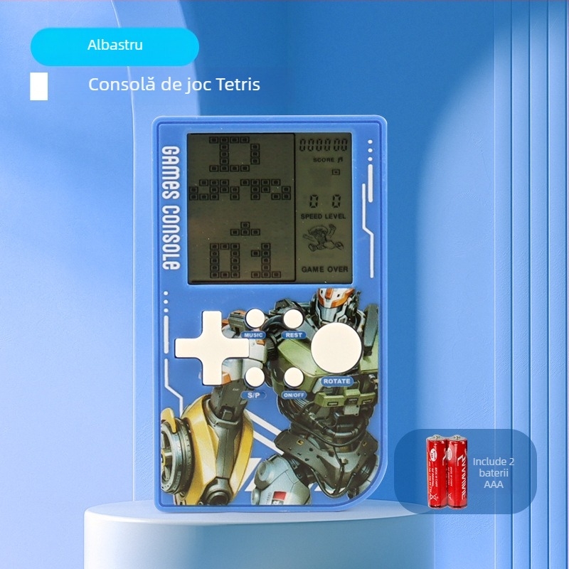 Consolă portabilă Tetris cu software original, stil retro nostalgic, memorie 1GB, pentru un singur jucător