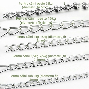 Lesă de câine cu lanț din fier – lanț pentru animale de companie, șnur cu lanț, pandantiv