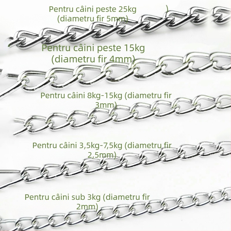 Lesă de câine cu lanț din fier – lanț pentru animale de companie, șnur cu lanț, pandantiv