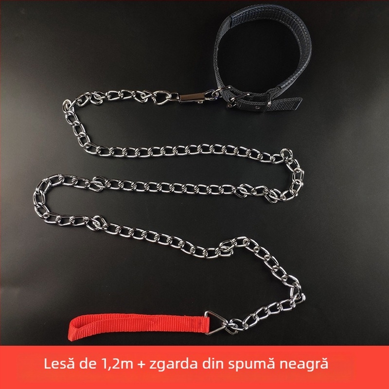 Lesă de câine cu lanț din fier – lanț pentru animale de companie, șnur cu lanț, pandantiv