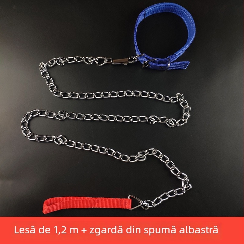 Lesă de câine cu lanț din fier – lanț pentru animale de companie, șnur cu lanț, pandantiv