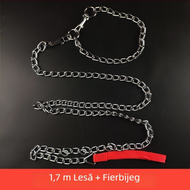 Lesă de câine cu lanț din fier – lanț pentru animale de companie, șnur cu lanț, pandantiv