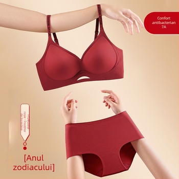 Set de lenjerie pentru femei fără cusături, cupa 3/4, cupă subțire modelată, fără inel de oțel, material: Nylon/Poliamidă 75%, închidere cu patru rânduri în spate