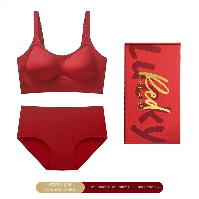Set de lenjerie pentru femei fără cusături, cupa 3/4, cupă subțire modelată, fără inel de oțel, material: Nylon/Poliamidă 75%, închidere cu patru rânduri în spate
