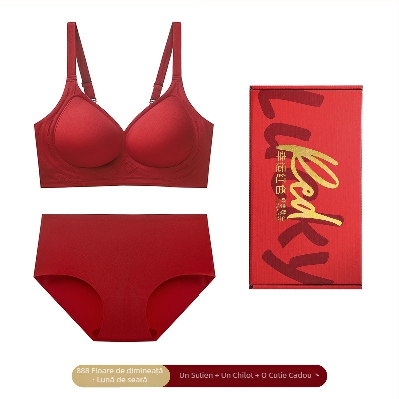 Set de lenjerie pentru femei fără cusături, cupa 3/4, cupă subțire modelată, fără inel de oțel, material: Nylon/Poliamidă 75%, închidere cu patru rânduri în spate