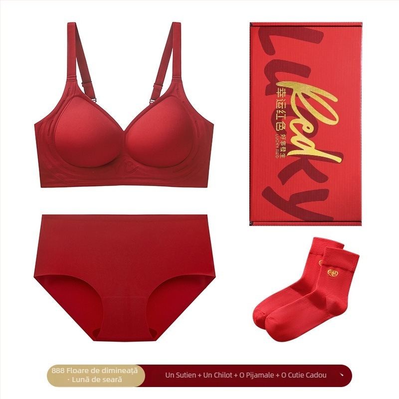 Set de lenjerie pentru femei fără cusături, cupa 3/4, cupă subțire modelată, fără inel de oțel, material: Nylon/Poliamidă 75%, închidere cu patru rânduri în spate