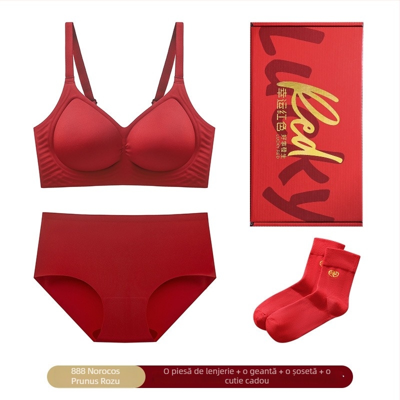 Set de lenjerie pentru femei fără cusături, cupa 3/4, cupă subțire modelată, fără inel de oțel, material: Nylon/Poliamidă 75%, închidere cu patru rânduri în spate