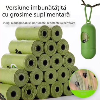 Dispenser pentru pungile de gunoi pentru câini, cu pungi în rol biodegradabile și groase