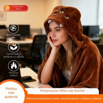 Pătură cu glugă Xiaozhi Benjia - poliester, 400 g, personalizare, stil desen animat