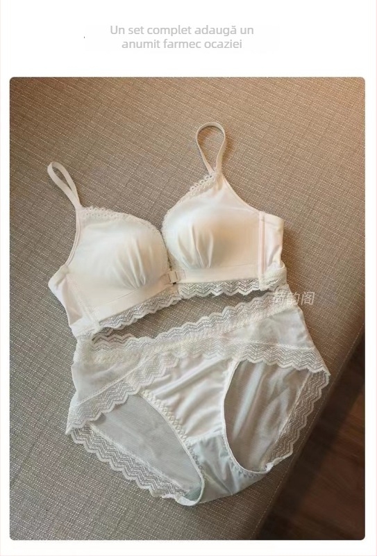Sutien cu închidere frontală pentru bust mic – push-up, anti-cădere, cupe fără spații, spate frumos, material nylon cu căptușeală