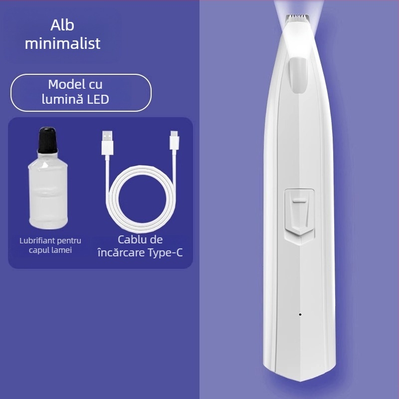 Nerve Cat trimmer electric pentru labele animalelor de companie cu LED – corp din plastic, pentru câini și pisici