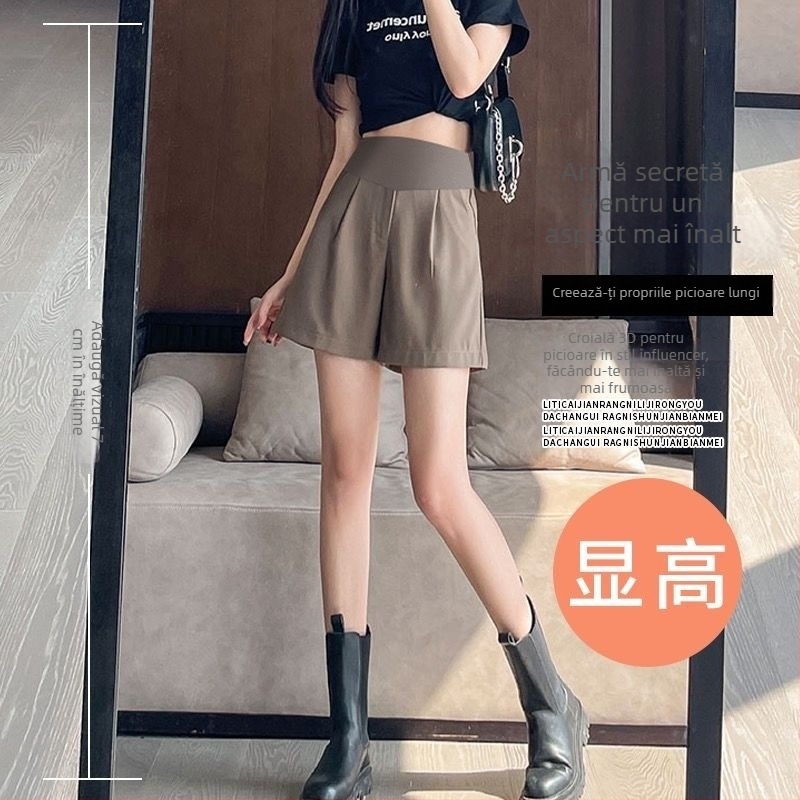 Pantaloni maternitate capri pentru vară, țesătură subțire, susținere abdominală, poliester 90–95%